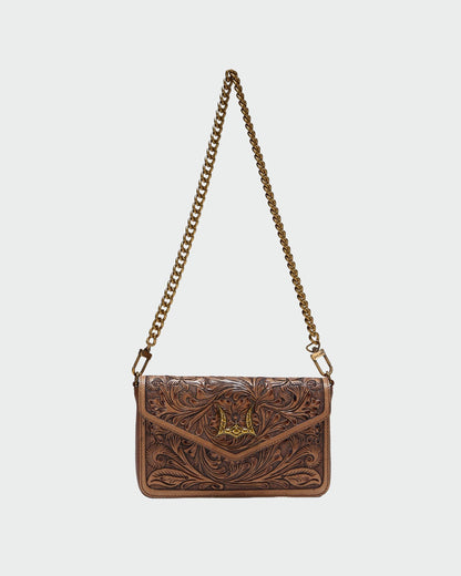 Loyal West The On The Go Mini Chain Bag- In Handtooled Leather