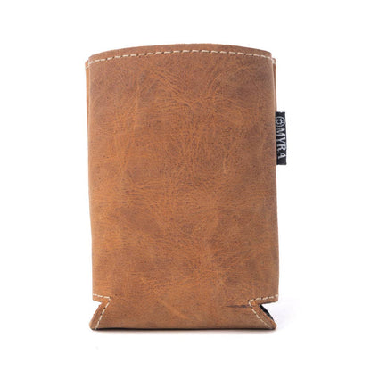 Birch Valley Hairon Leather Beer Can Holder in Dusty Caramel
