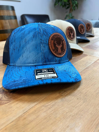 Custom Logo Leather Patch Hat - Patches are sewn, not glued!