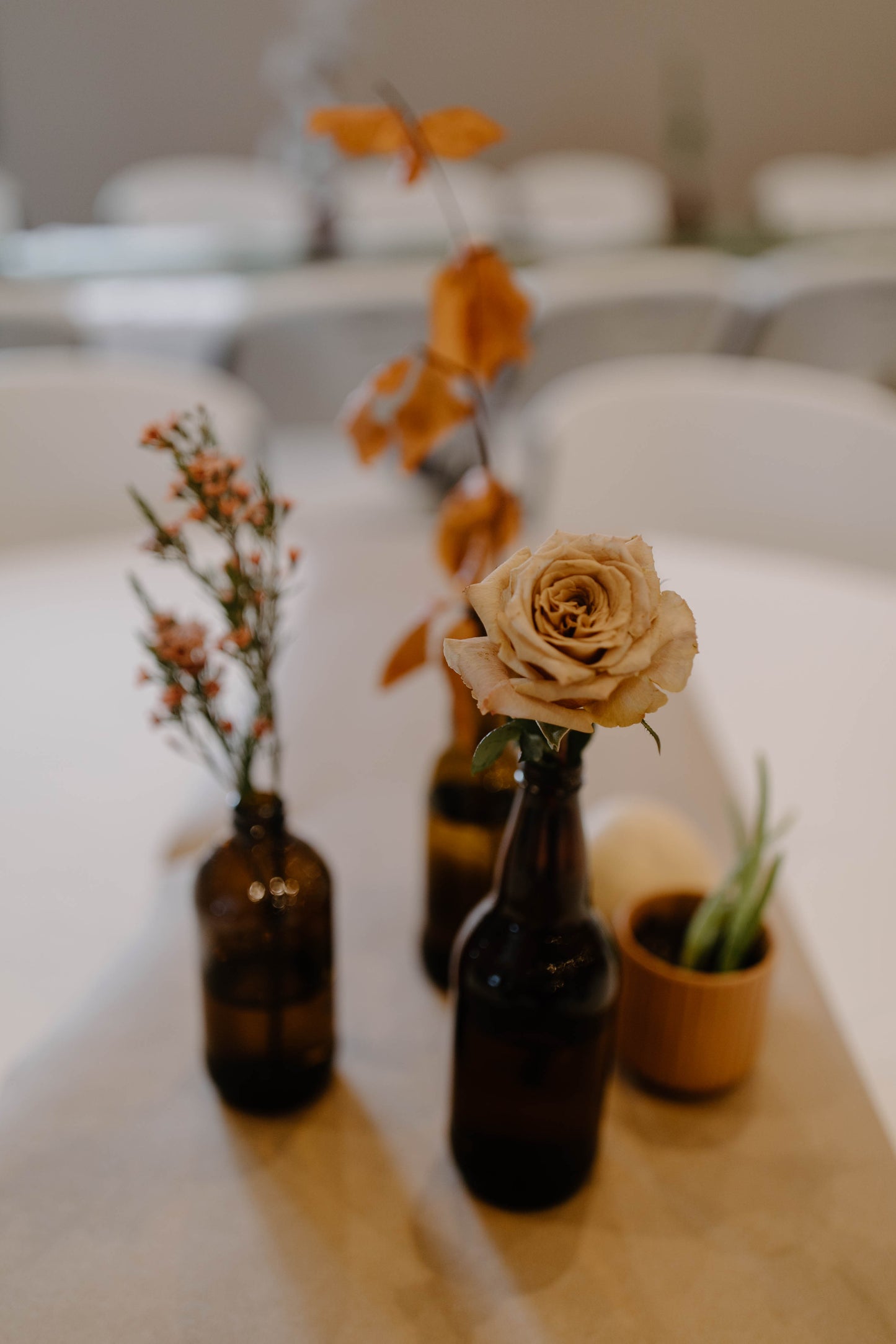 Amber bud vases