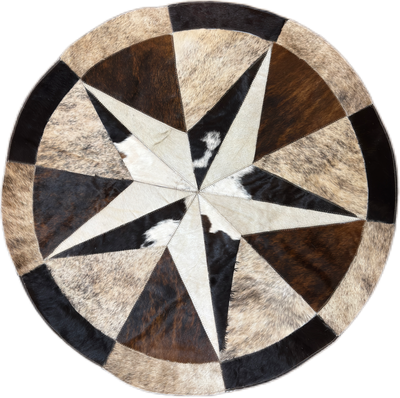 Cowhide Texas Star Rug
