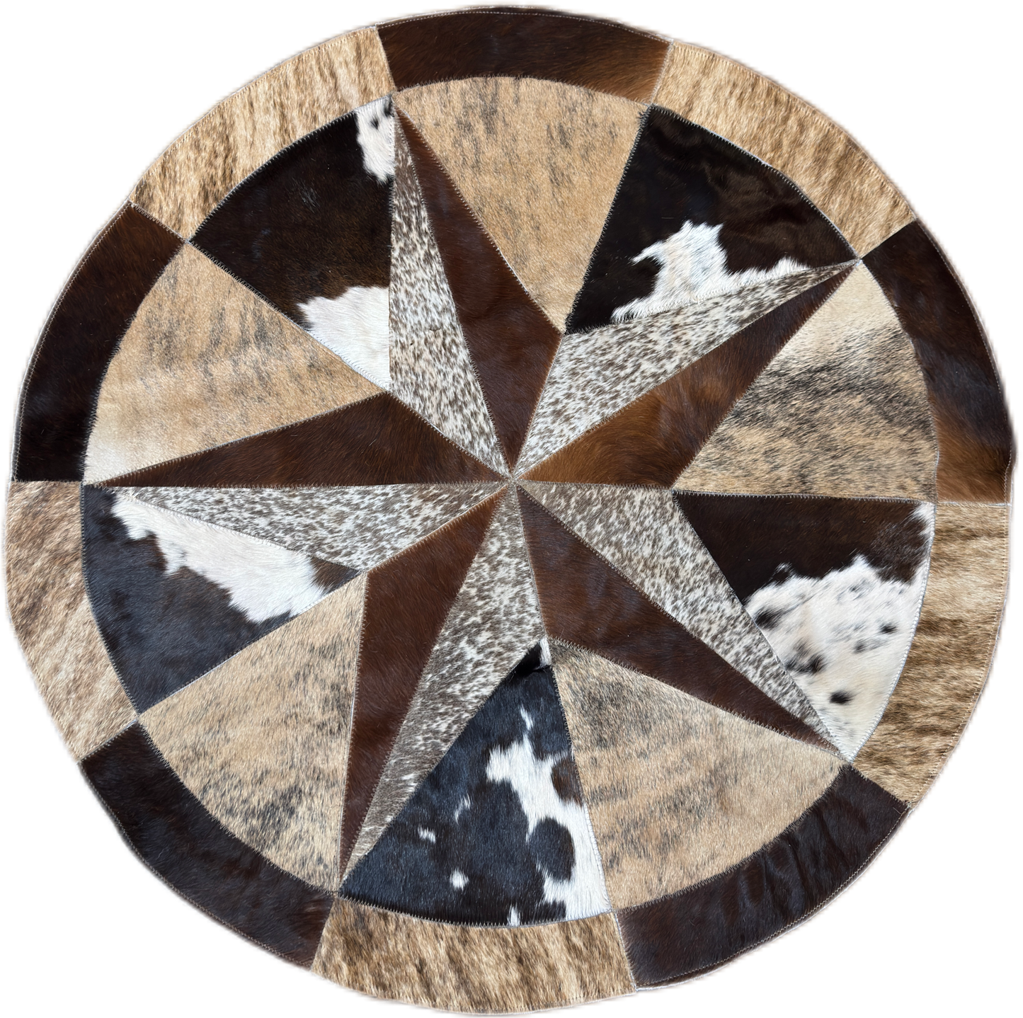 Cowhide Texas Star Rug