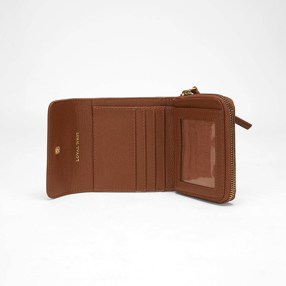 Loyal West Sophia Card Holder In Brown Leather Calfskin
