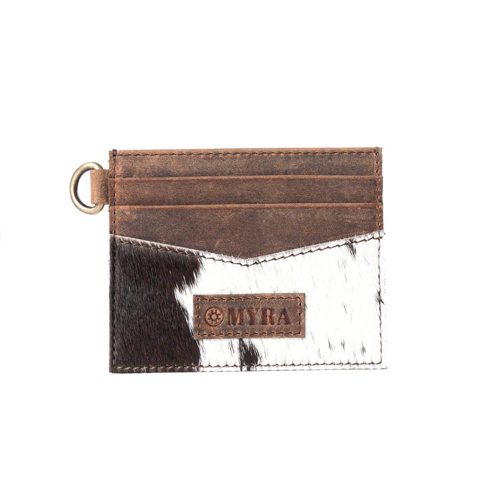 Cowtown Card Holder for Women in black with hair-on detail