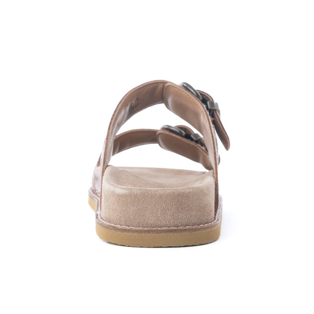 Desert Fern Handtooled Leather Sandals in Autumn Tan