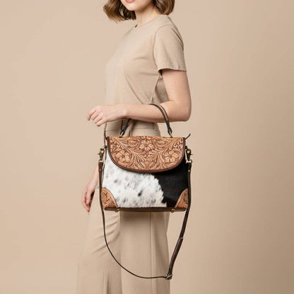 ADBGA338 Crossbody Hair On Genuine Western Leather Women Bag
