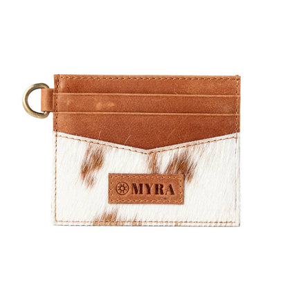 Cowtown Card Holder for Women in brown with hair-on detail