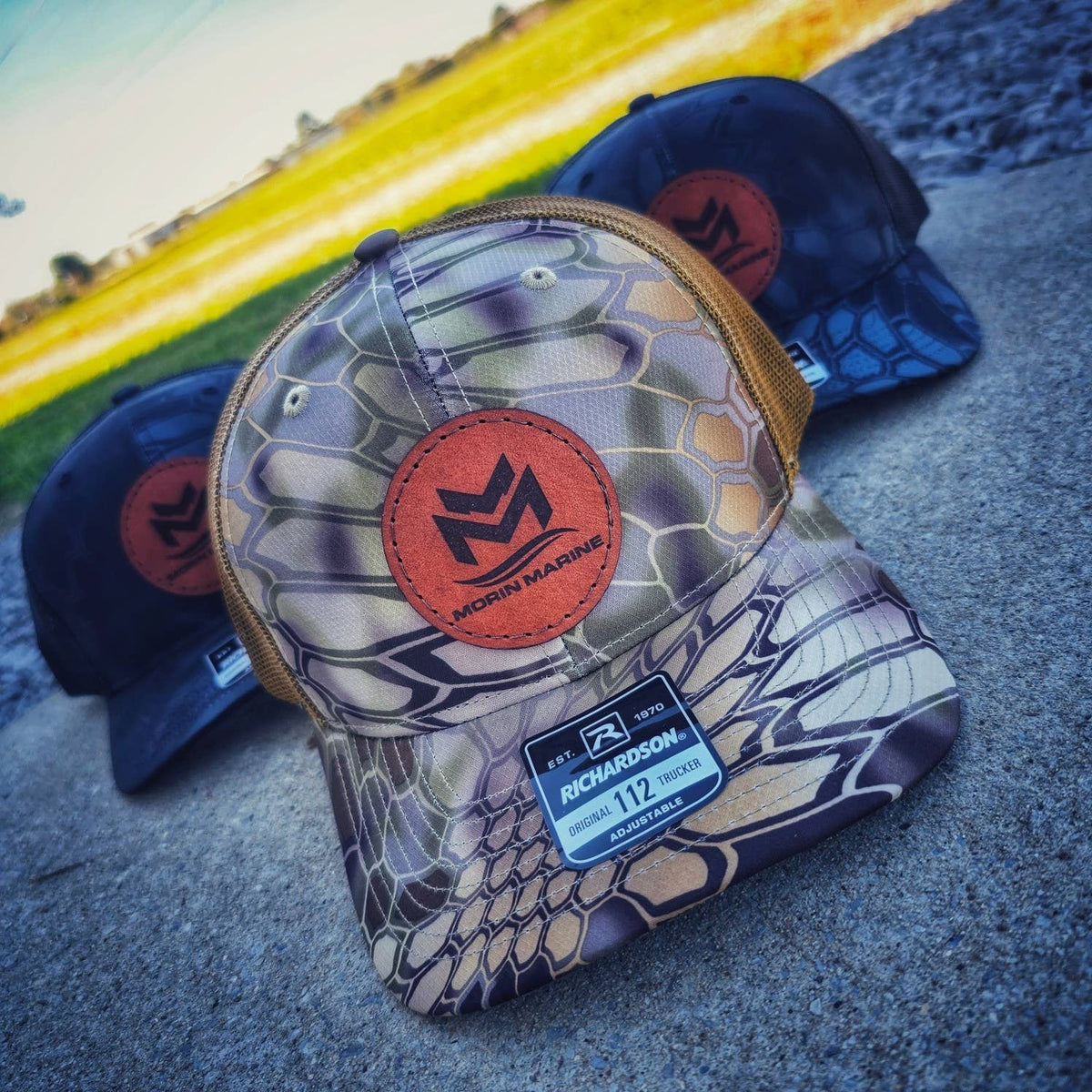 Custom Logo Leather Patch Hat - Patches are sewn, not glued!