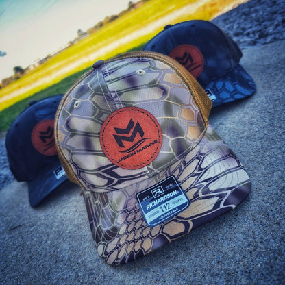 Custom Logo Leather Patch Hat - Patches are sewn, not glued!