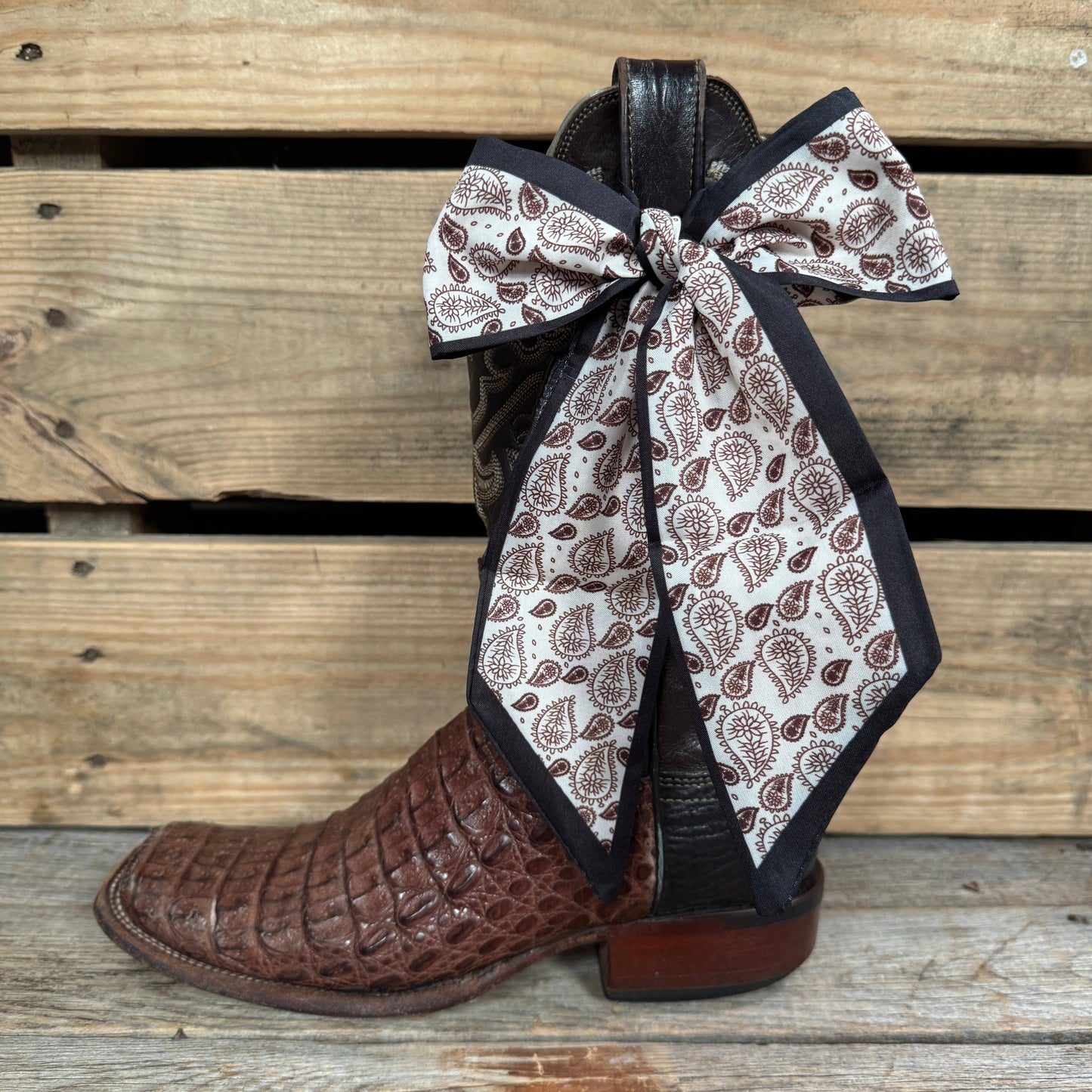 Black and Brown Western Skinny Mini Wild Rag Scarf / Cowgirl Necktie #TW119