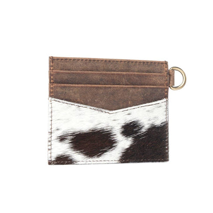 Cowtown Card Holder for Women in black with hair-on detail
