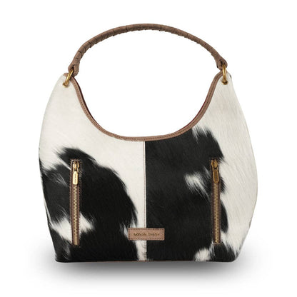 LW Medium Purse - Black & White Cowhide