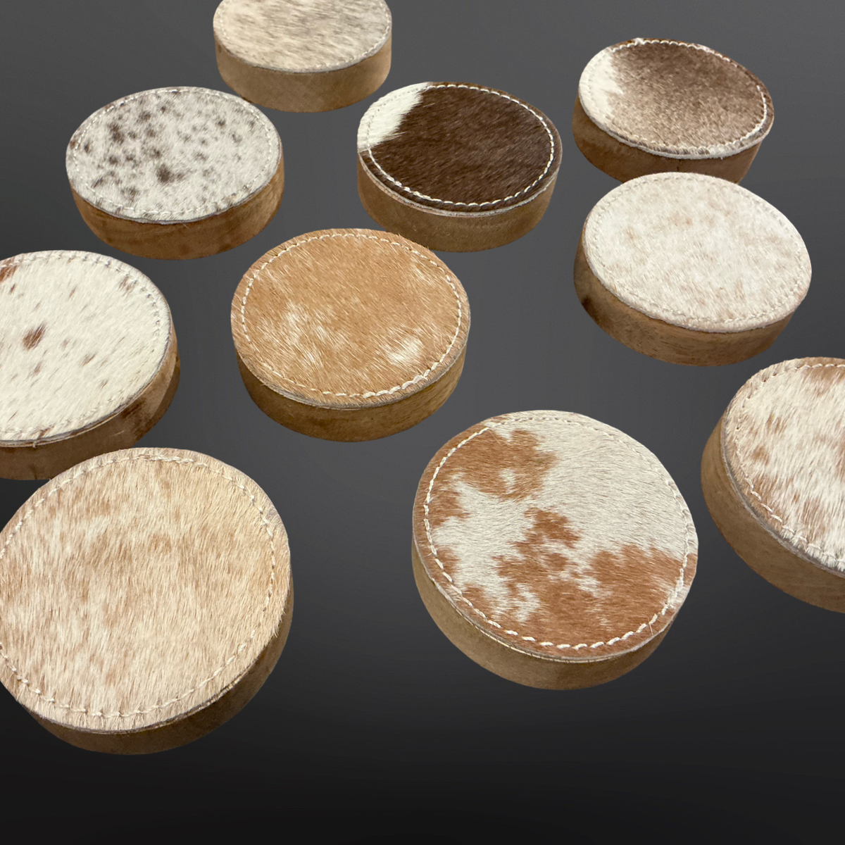 Cowhide Covered Wood Bottle Opener Engraving Blanks Branding