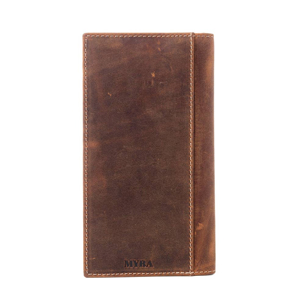 Lariat Crest Hairon Leather Wallet for Men in Rustic Chrome