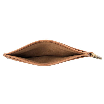 Cowtown Card Holder for Women in brown with hair-on detail