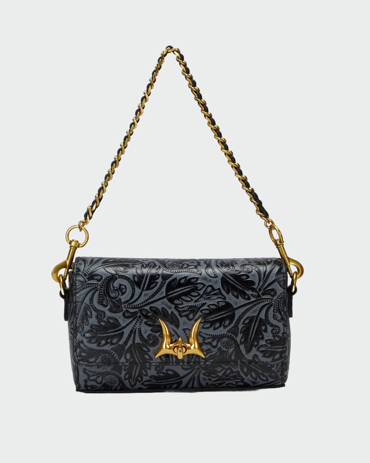 Loyal West Savi Mini Bag In Black & White Cowhide