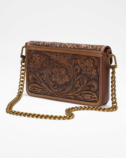 Loyal West The On The Go Mini Chain Bag- In Handtooled Leather