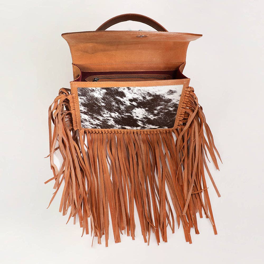 Loyal West Classic Flap Medium Tassle Bag Cowhide And Calfskin