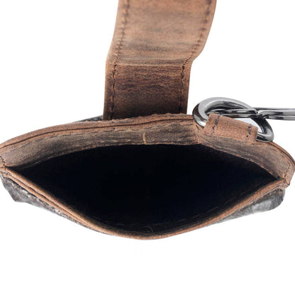 Roper Card Holder for Women in black with hair-on detail