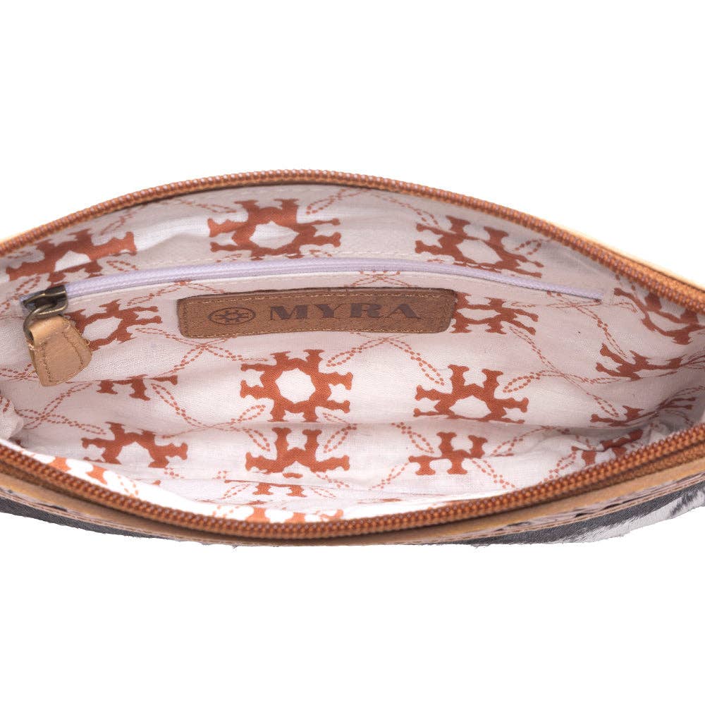 Stone Barrow Hairon Leather Bag in Ochre Frost